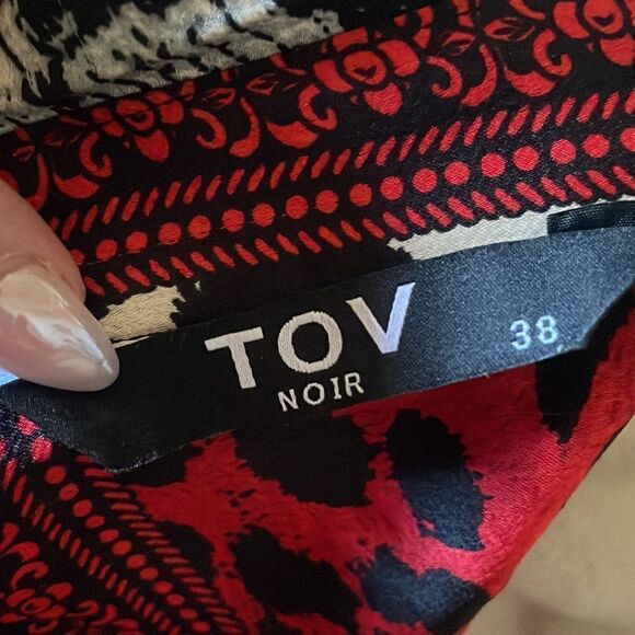 Red printed dress - Picture 5 of 5